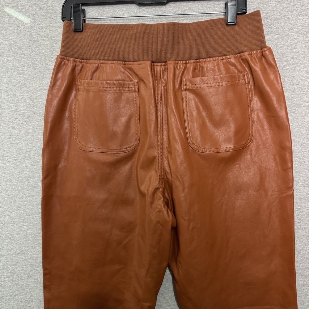 Kendall + Kylie Faux Leather Jogger Pants L Brown NWT Y2K Streetwear Luxe City - Picture 11 of 11